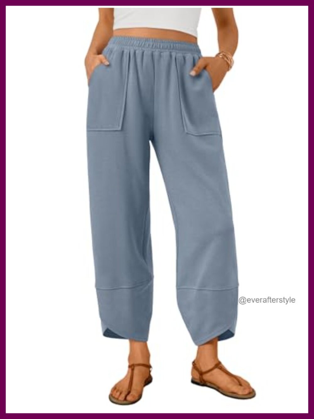 Women's Wide Leg Barrel Sweatpants Cotton Blend Lounge Pants